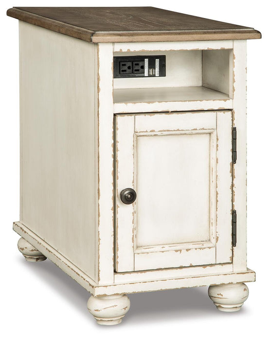 Realyn White/Brown Chair Side End Table
