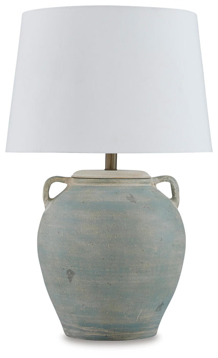 Shawburg Antique Green Terracotta Table Lamp (1/CN)