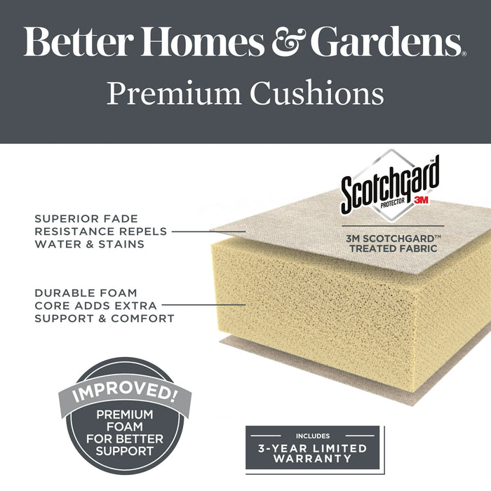 Better Homes & Gardens Brookbury 4 Piece Outdoor Wicker Patio Sectional Dining Set, Gray Cushions - new