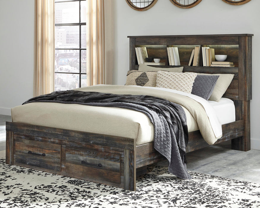Drystan Multi Drystan Queen Bookcase Bed with 2 Storage Drawers