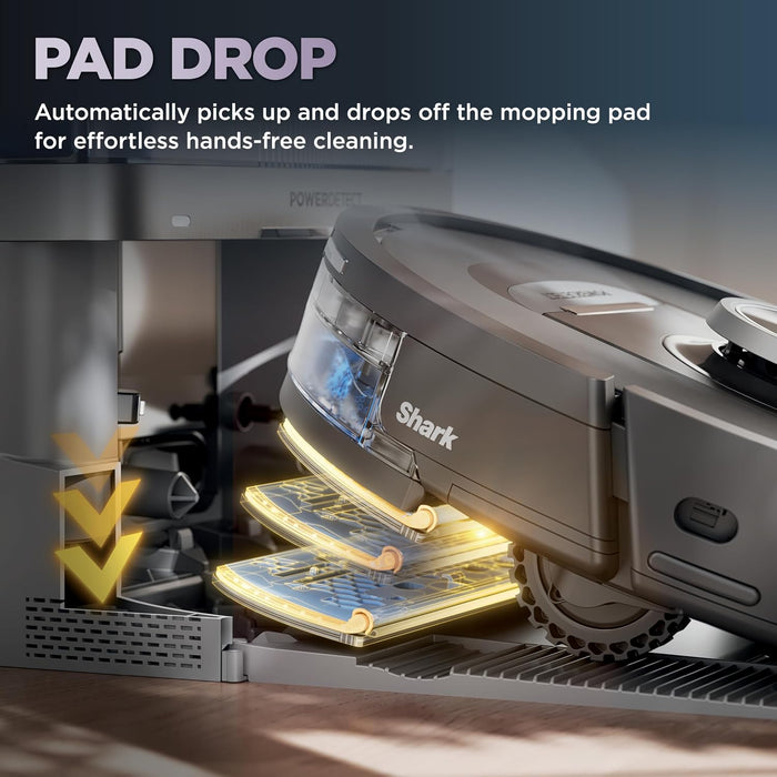 Shark PowerDetect NeverTouch Robot Vacuum & Mop, RV2820YE | 5 PowerDetect Technologies, NeverStuck, NeverTouch Base (Self-Empty 60-Day, Refill 30-Day, Pad Drying), 360° LiDAR