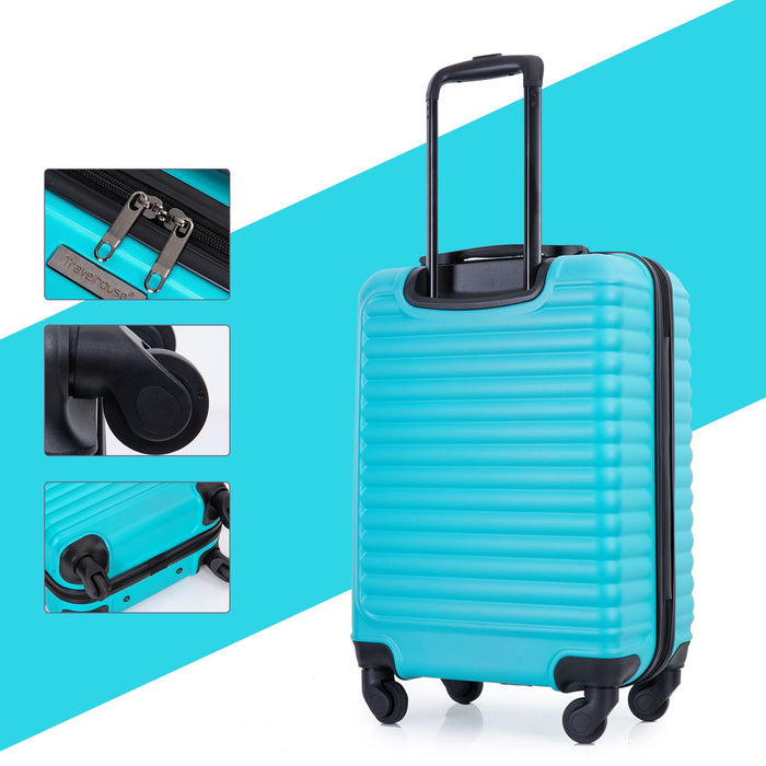 Hardshell Carry on Luggage 20" Lightweight Hardside Suitcase with Spinner Wheels.(Light Blue) - new