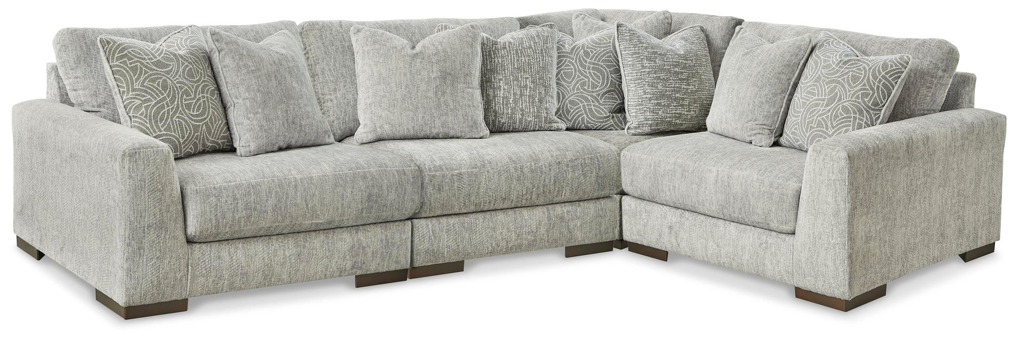 Regent Park Pewter Regent Park 4-Piece Sectional - Brand New
