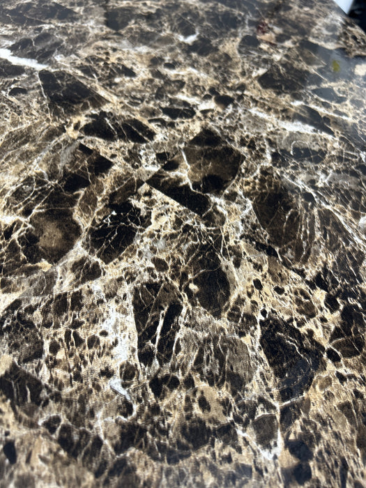 Recaceik 5 Piece Marble Sets, Table 4,with Faux Leather Metal Frame Chairs for Dining Room, Kitchen, Breakfast Corner - new