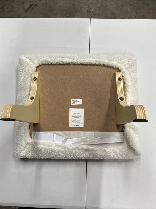 SmartyKat Paw Perch Padded Perch for Indoor Cats & Kittens Up to 15 Pounds, Easy Install, All Lifestages, Machine Washable Sherpa Cover, Cream - new