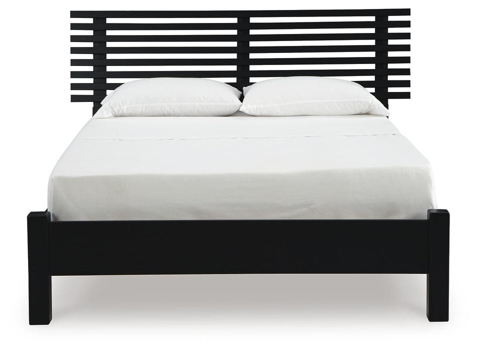 Danziar Black Danziar Queen Slat Panel Bed