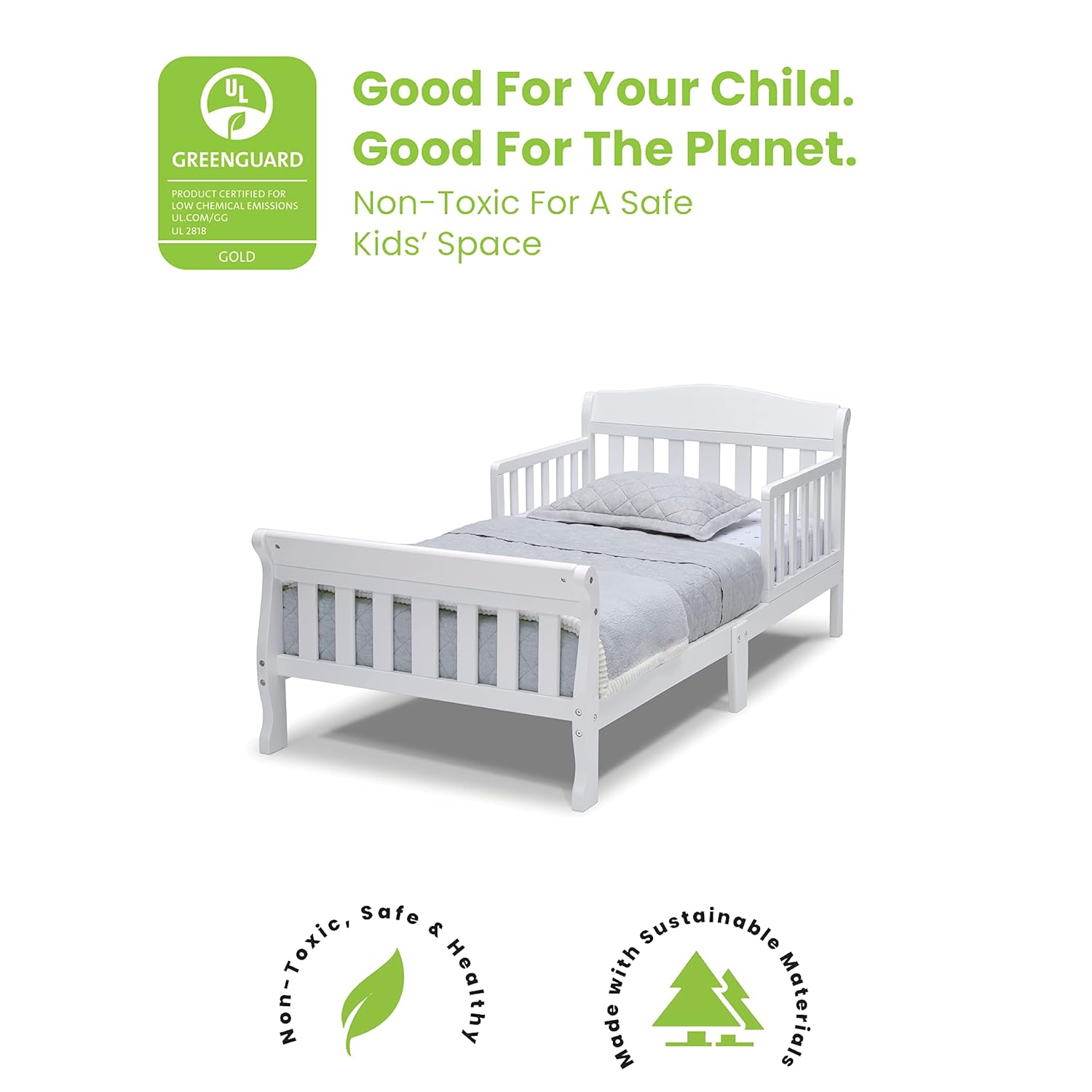 Delta Children Canton Toddler Bed, White - open_box