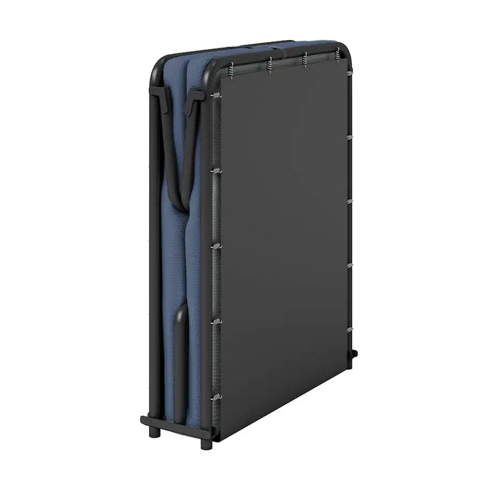 Boyd Sleep - Folding Guest Bed, Metal Frame with GelLux PU Mattress, Washable Removable Cover - Dark Blue - new