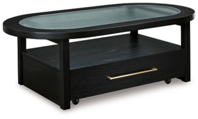 Winbardi Black Oval Cocktail Table