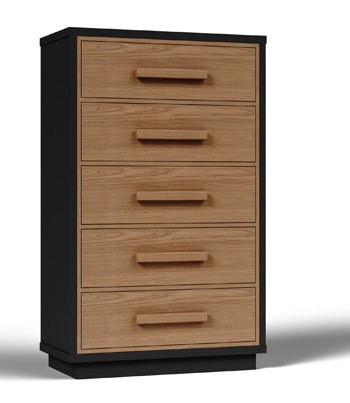 Kozmour Black/Brown Five Drawer Chest