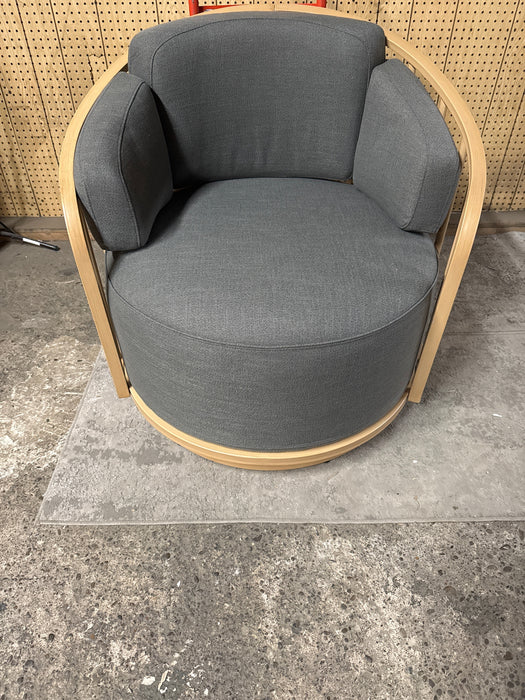 Better Homes & Gardens Lillian Swivel Birdcage Accent Chair, Charcoal Linen - new