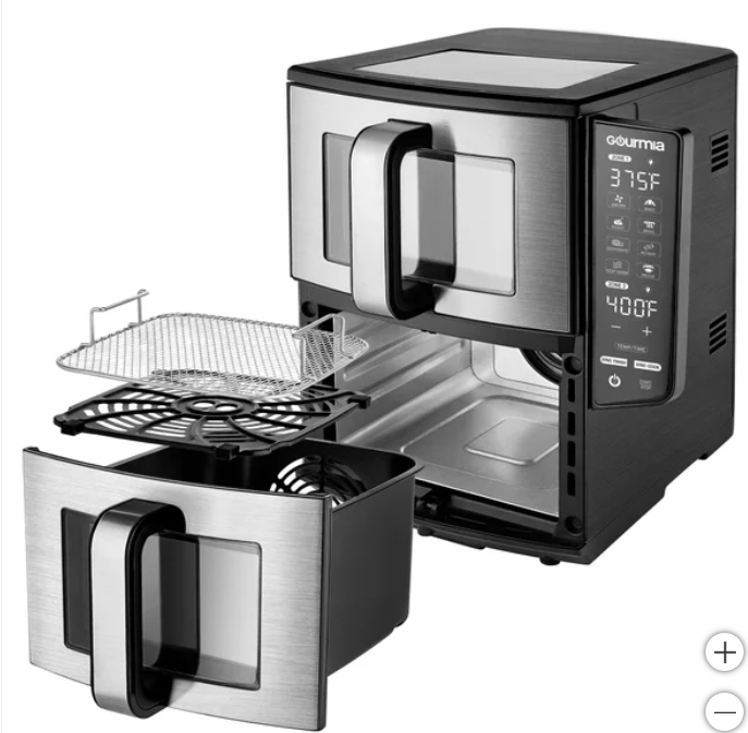 Gourmia 11-QT. Dual Basket Air Fryer with Smart Finish & 4-Layer Cooking - open_box