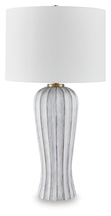 Lanwell Antique Gray Poly Table Lamp (1/CN)