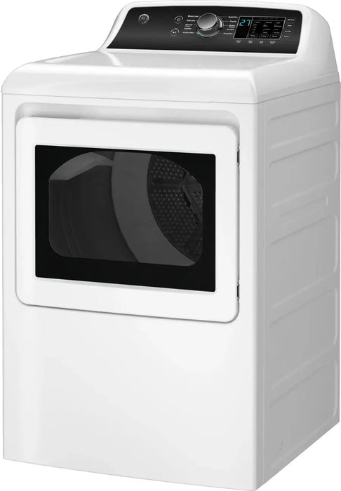 GE - 7.4 Cu. Ft. Gas Dryer with Sensor Dry - White with Matte Black - display_model