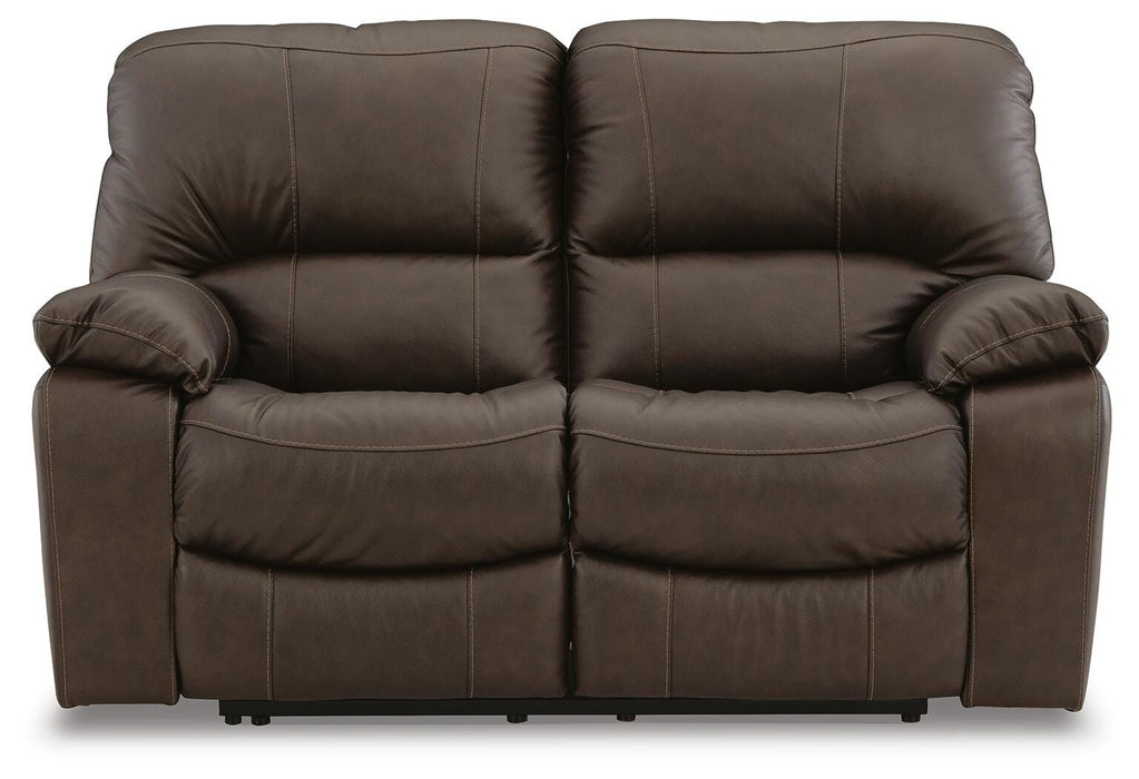 Leesworth Dark Brown Reclining Power Loveseat