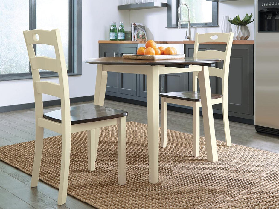 Woodanville Cream/Brown Round DRM Drop Leaf Table