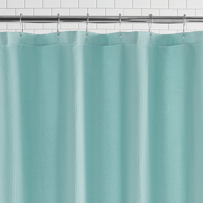 Mainstays Classic Mint Water-Repellent Embossed Microfiber Fabric Shower Liner, 70" x 72" - new
