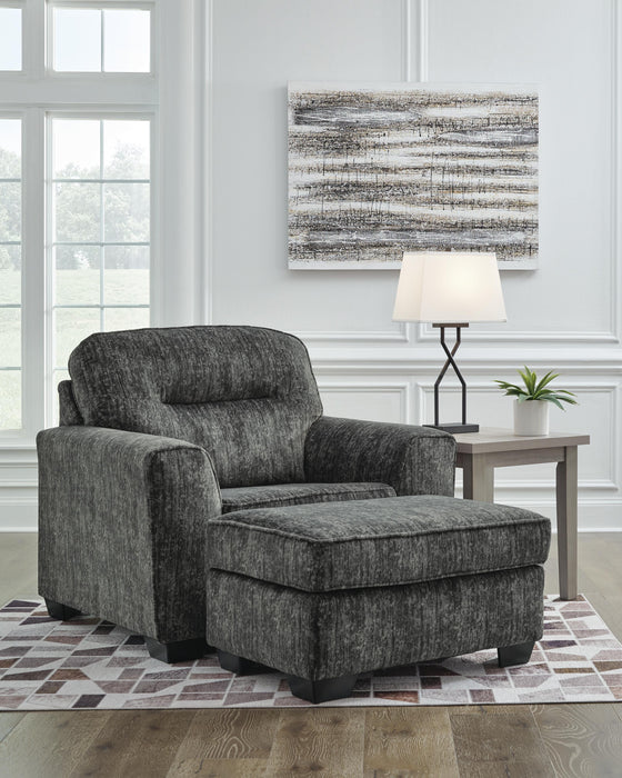 Lonoke Gunmetal Lonoke Chair and Ottoman
