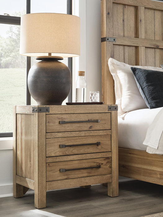 Ridgester Light Brown Three Drawer Night Stand