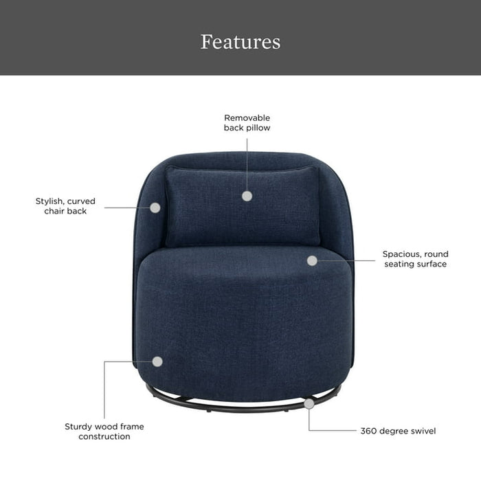 Better Homes & Gardens Juliet Modern Arch Swivel Chair, Navy - open_box