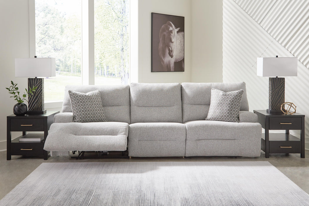 Acklen Place Pewter Acklen Place 3-Piece Power Reclining Sectional Sofa