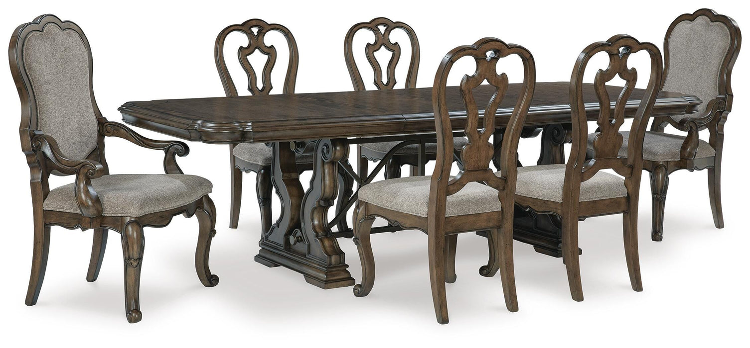 Maylee Dark Brown Maylee Dining Table and 6 Chairs