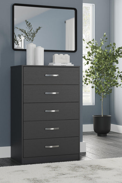 Finch Black Five Drawer Chest