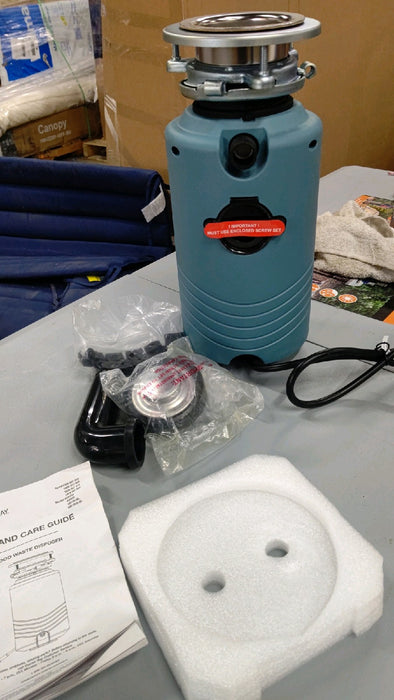 Glacier Bay TurboGrind Max 1 hp. Continuous Feed Garbage Disposal with Power Cord - open_box