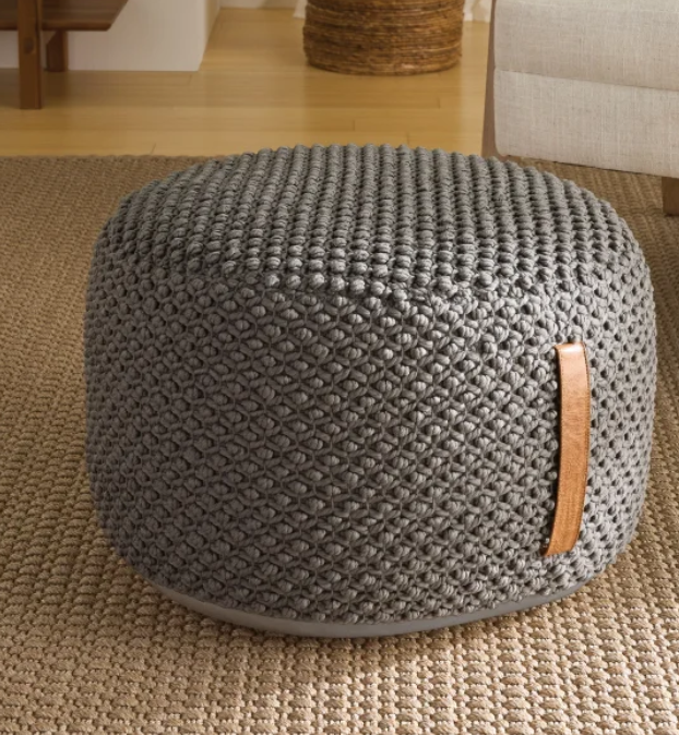 Nourison Cotton Woven Looped Pouf - display_model