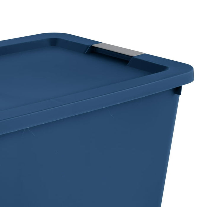 Sterilite Extra Large Storage Bin, 34 Gallon Plastic Storage Container with Latch Lid, Blue - new