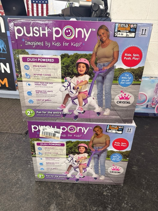 Power Pony Push Riding Toy - Crystal - new