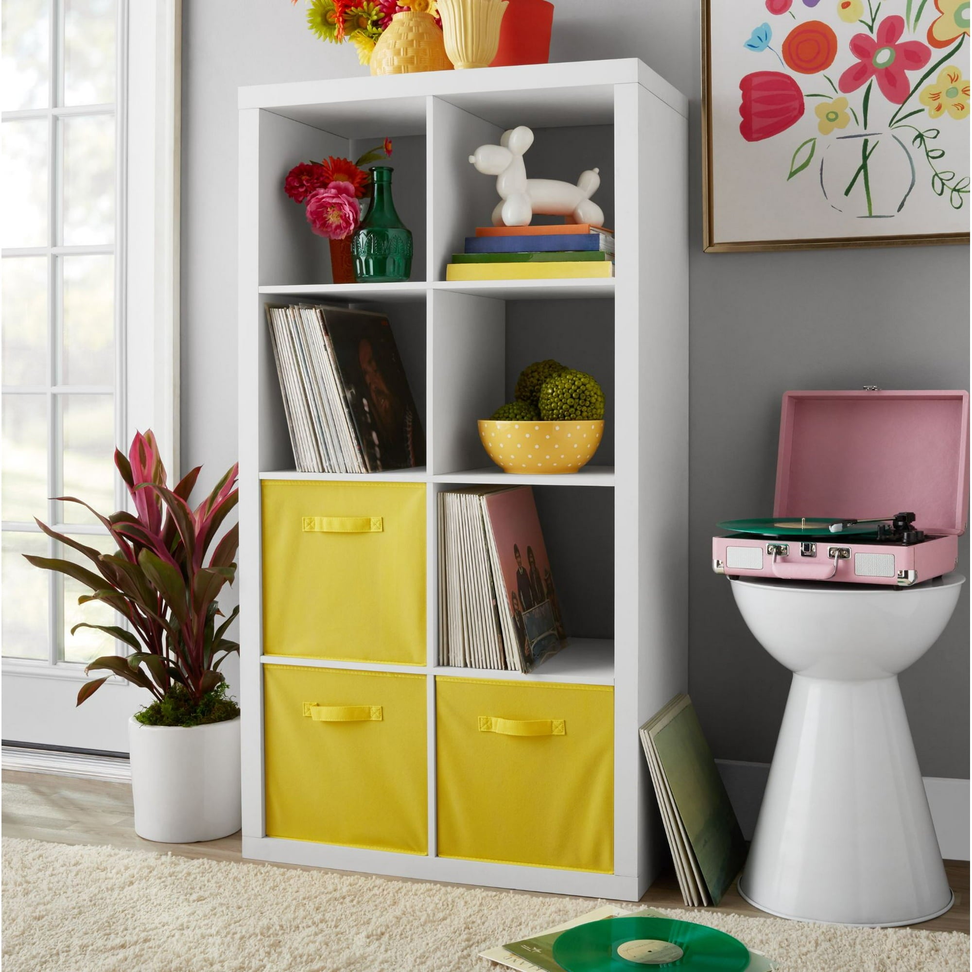 Better Homes & Gardens 8-Cube Storage Organizer, White Texture - open_box