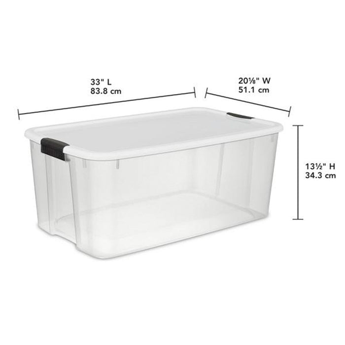 Sterilite 116 Quart Clear Stackable Latching Storage Box Containers, 1 Pack - open_box