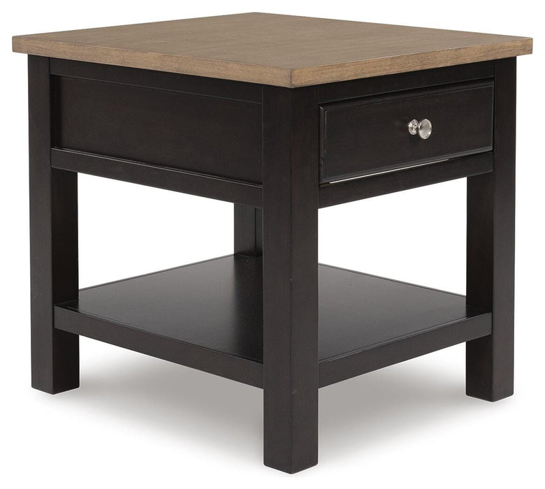 Drazmine Brown Rectangular End Table