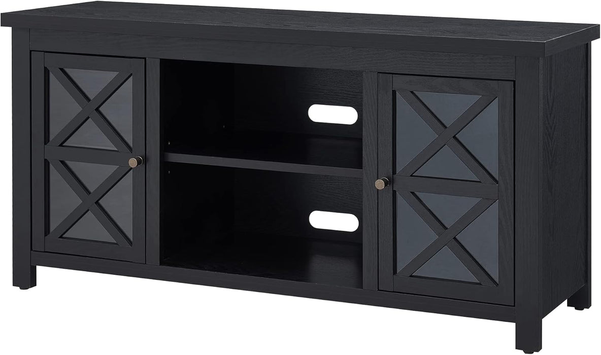 Henn&Hart Rectangular TV Stand for TV's up to 55" in Black, TV Stands for the Living Room - new