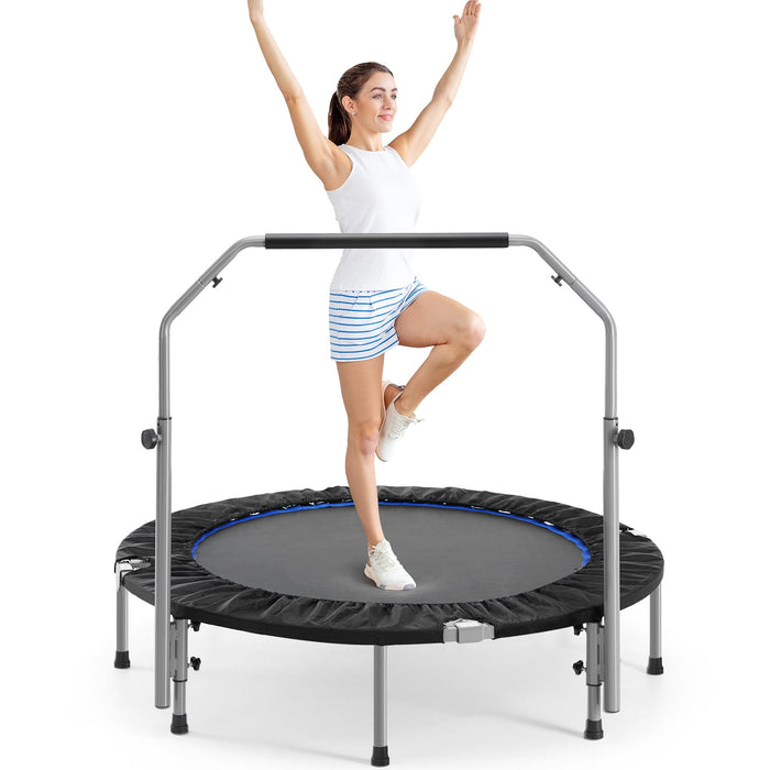 GIANNA 40" Collapsible Mini Trampoline, 330lbs Maximum Load Capacity, with Foam Handles, Exercise Trampoline Suitable for Adult Fitness, Kids, Indoor Outdoor, Blue - open_box