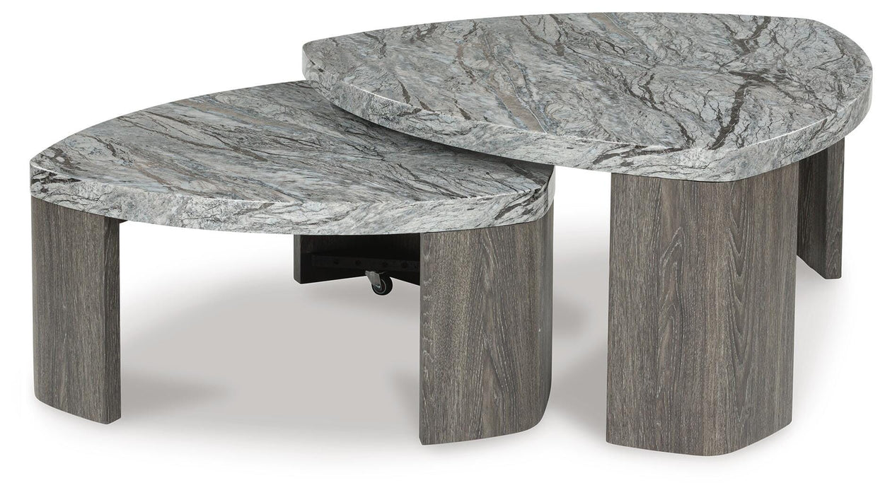 Surmour Gray/Brown Stacked Cocktail Table