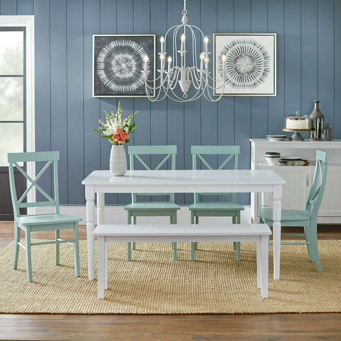 TMS Tiffany Indoor Bench, 47.5"L x 14"W x 18"H, White - new