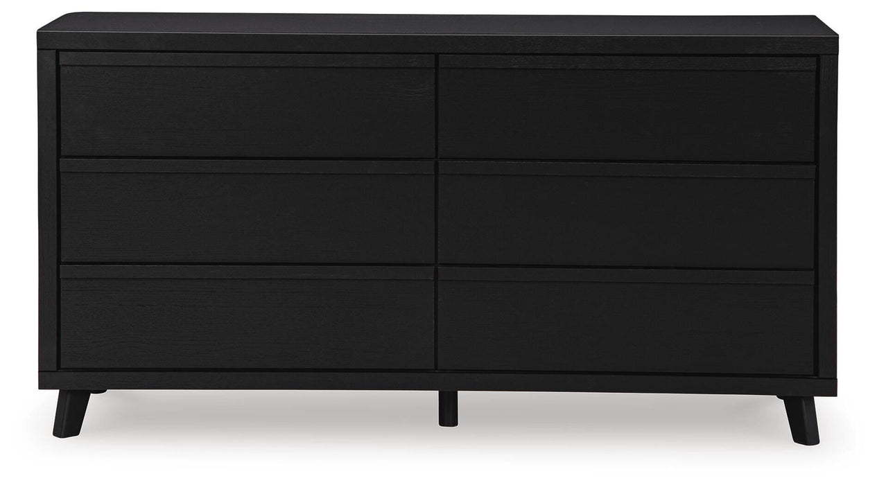 Danziar Black Six Drawer Dresser