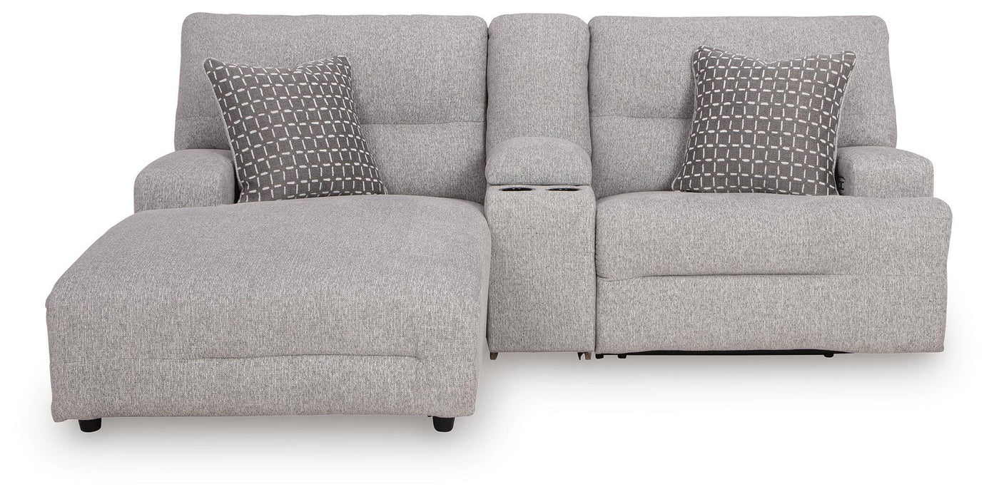 Acklen Place Pewter Acklen Place 3-Piece Power Reclining Sectional Sofa with Chaise