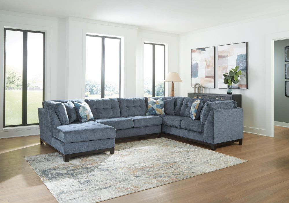 Maxon Place Navy Maxon Place 3-Piece Sectional with Chaise