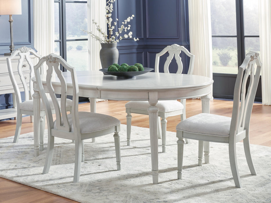 Montelaine Antique White Montelaine Dining Table and 4 Chairs