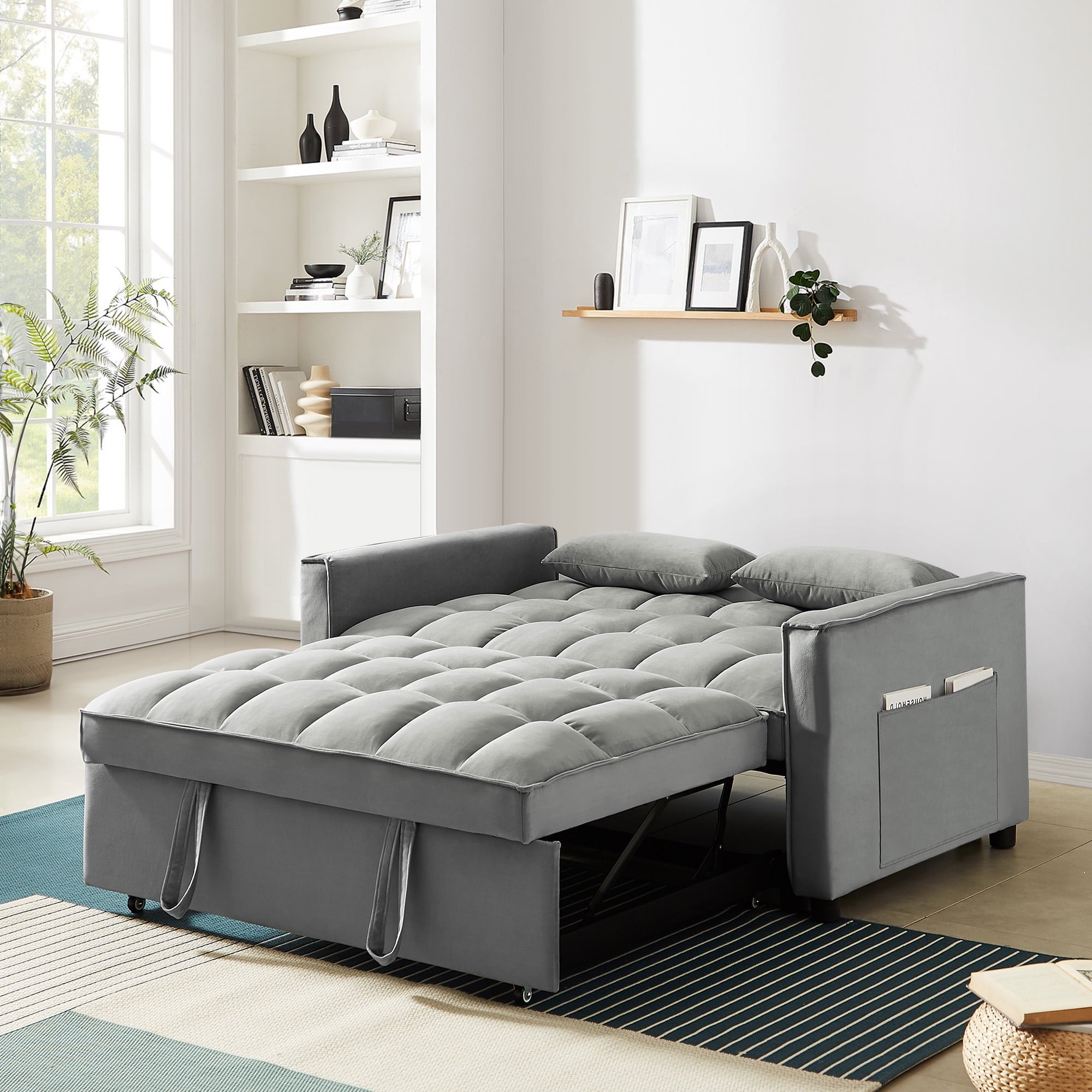 Dinosisco 3 in 1 Convertible Pull Out Sofa Bed, 55