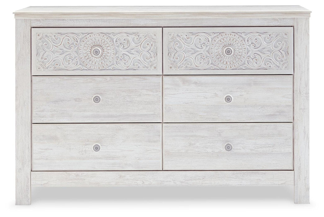 Paxberry Whitewash Six Drawer Dresser
