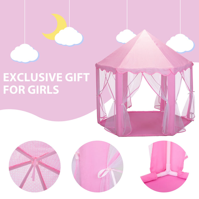 TOBBI Princess Castle Play Tent for Girls - Large 55'' x 53'' Playhouse for Indoor and Outdoor Play - new