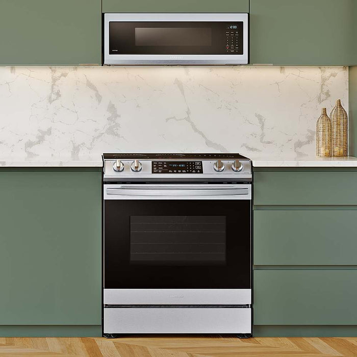Samsung - 6.3 cu. ft. Smart Instant Heat Slide-in Induction Range with Air Fry & Convection+ - Stainless Steel - display_model