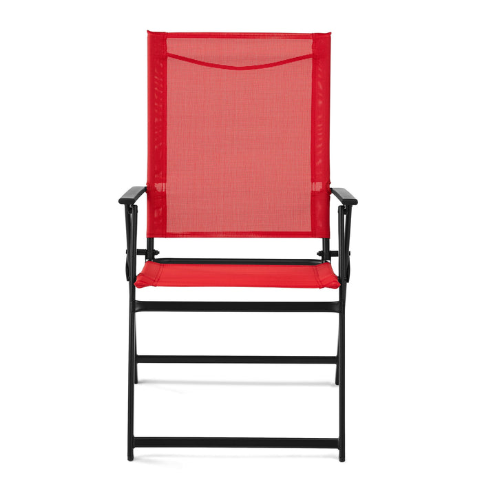 Mainstays Albany Lane Steel 6-Piece Outdoor Dining Set, Red - new