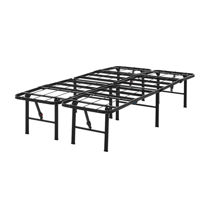 Mainstays 14" High Quad Fold Steel Platform Bed Frame, Twin XL - new
