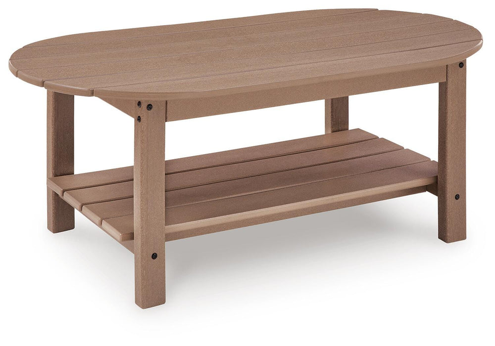 Cliffs Beach Driftwood Oval Cocktail Table