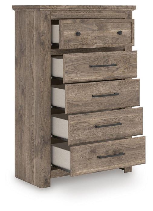 Keithland Brown Five Drawer Chest